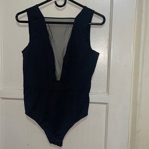 Victoria's secret deep V mesh bodysuit